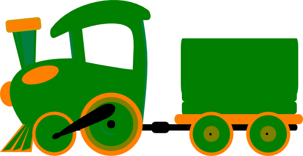 Green Train Clipart (600x309)