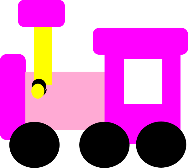 Pink Locomotive Train Clip Art At Clker - Cute Pink Train Clipart (600x535)