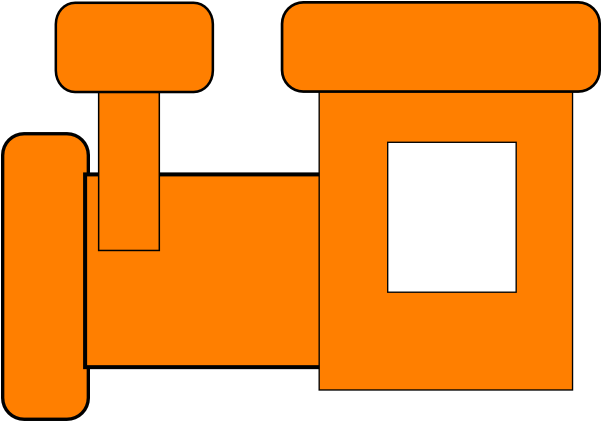 Orange Train Clip Art - Clip Art (600x469)