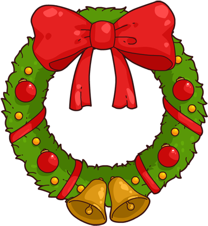 Christmas Wreath Clip Art - Christmas Wreath Cartoon (479x518)
