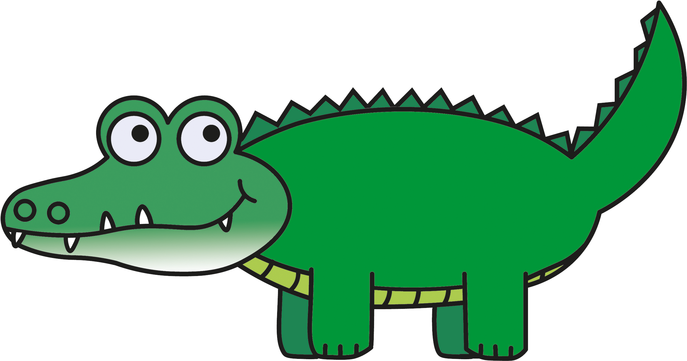Also - Clip Art Picture Of An Alligator (2500x1478)