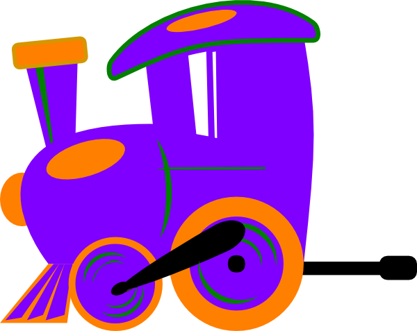 Toot Toot Train And Carriage Clip Art - Purple Train Clipart (600x477)