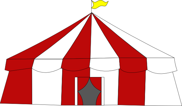 Tent Clip Art - Circus Tent Top Clipart (600x351)