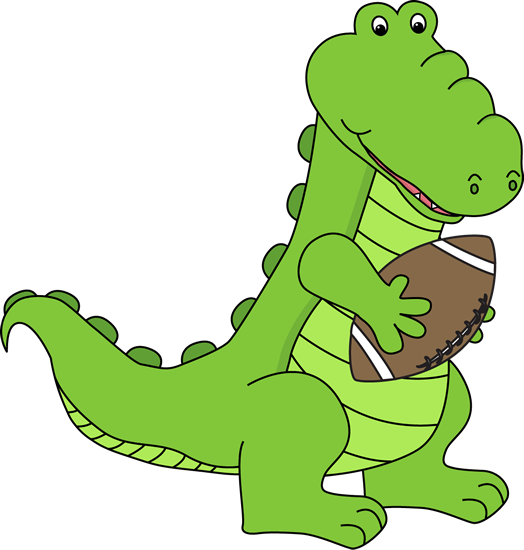 Alligator With A Football - Alligator Playing Football Clipart (524x550)
