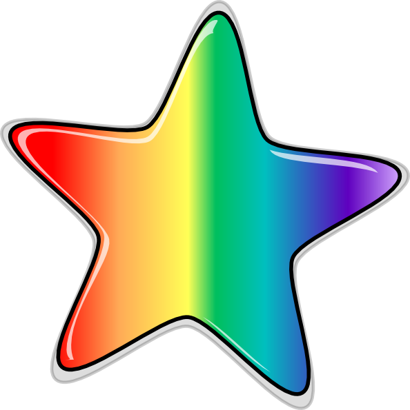 Rainbow Star Edited Clip Art - Star Clip Art (594x595)