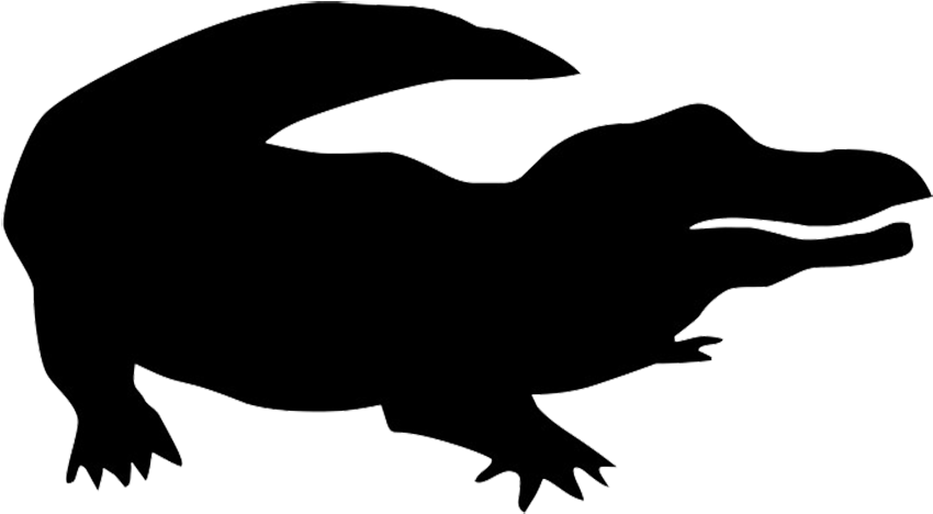 Crocodile Clipart Shadow - Crocodile Silhouette (886x607)