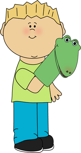 Boy With Puppet - Turn Off The Lights Clipart (267x500)