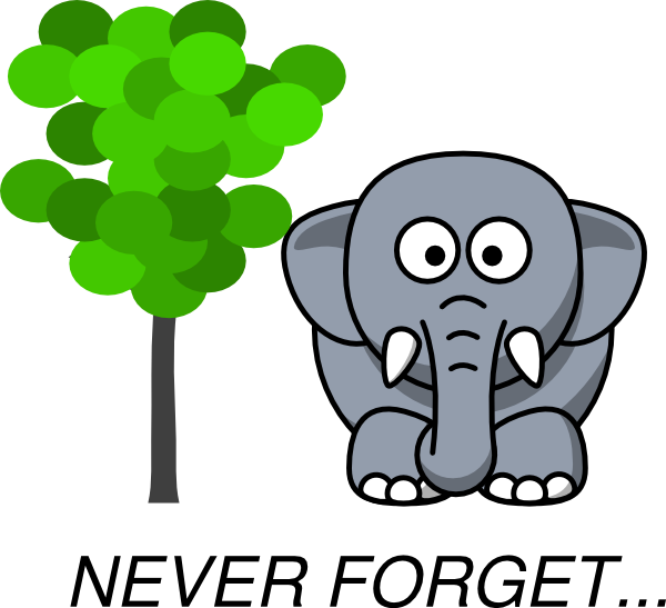 Elephant Clipart Memory - Elephant Never Forgets Clipart (600x547)