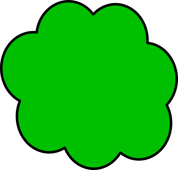 Lilly Pad Clip Art - Green Cloud Clipart (600x574)