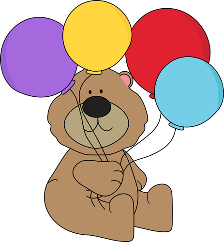 Bear With Balloons - Bear Holding A Balloon (463x500)