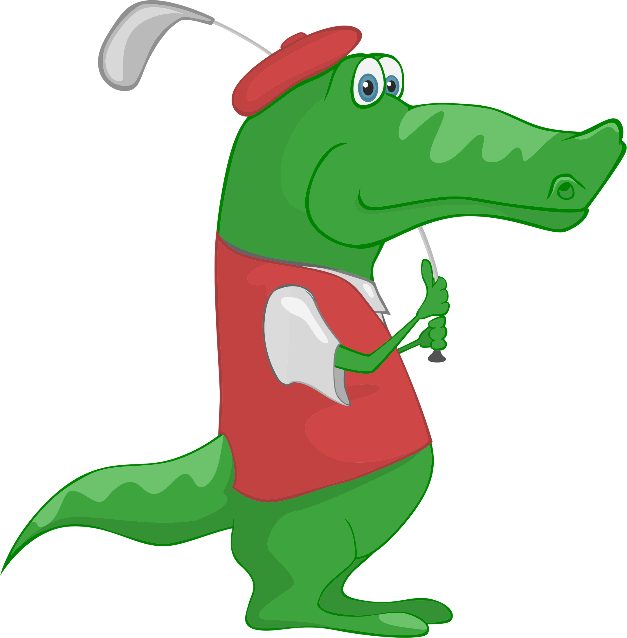 Crocodile Alligator Golf Cartoon Clip Art - Crocodile Alligator Golf Cartoon Clip Art (2160x2198)