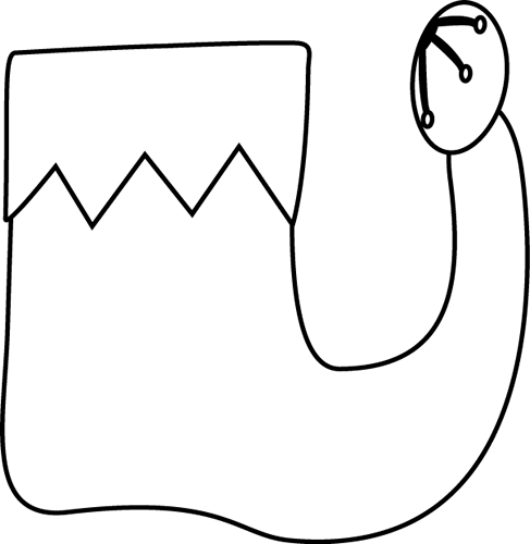 Black And White Single Elf Shoe - Elf Shoe Clipart Black And White (487x500)