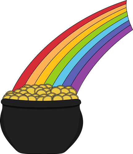 Pot Of Gold And Rainbow - Pot Of Gold And Rainbow (431x500)