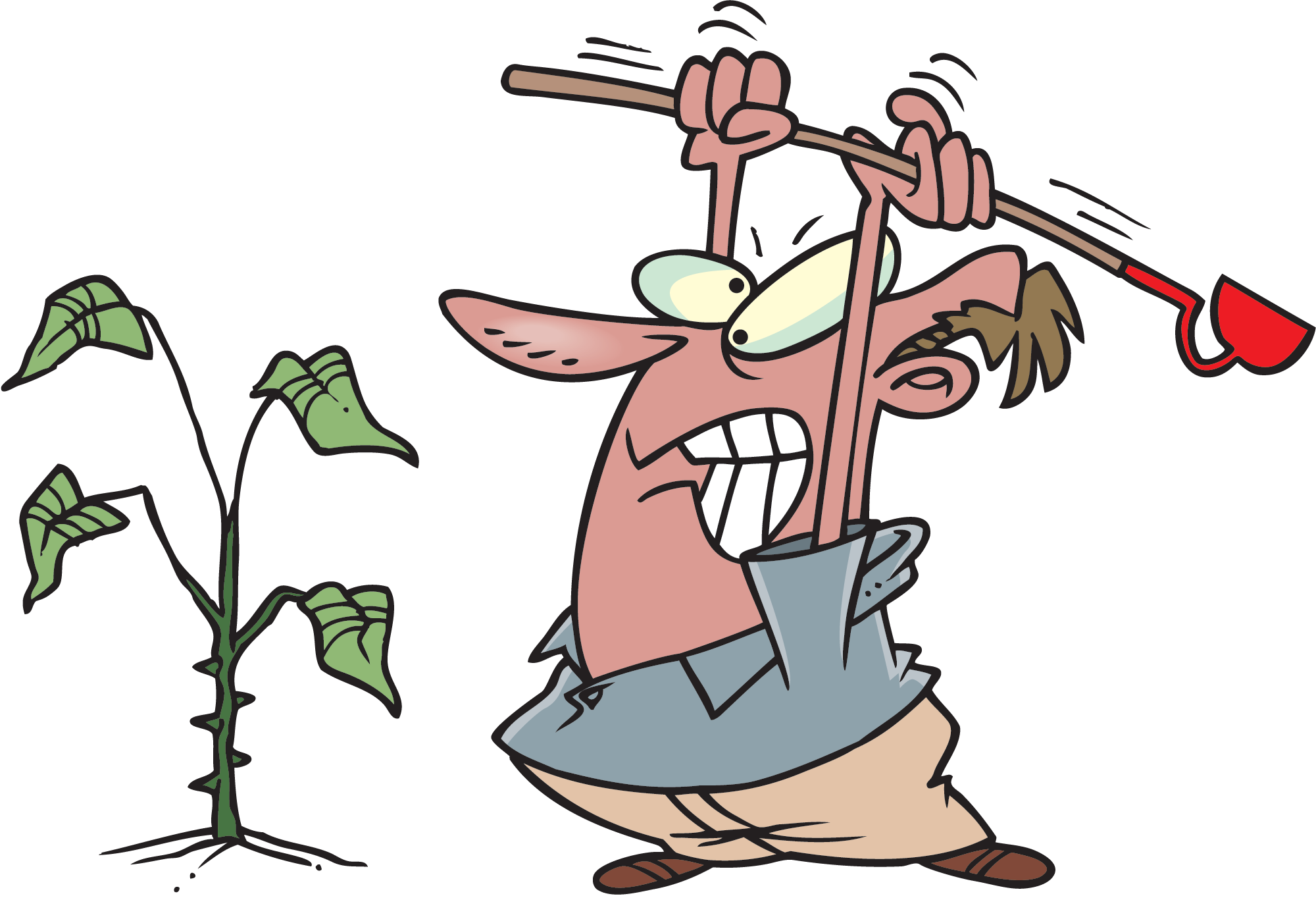 Weed Clip Art - Free Clip Art Pulling Weeds (2000x1364)