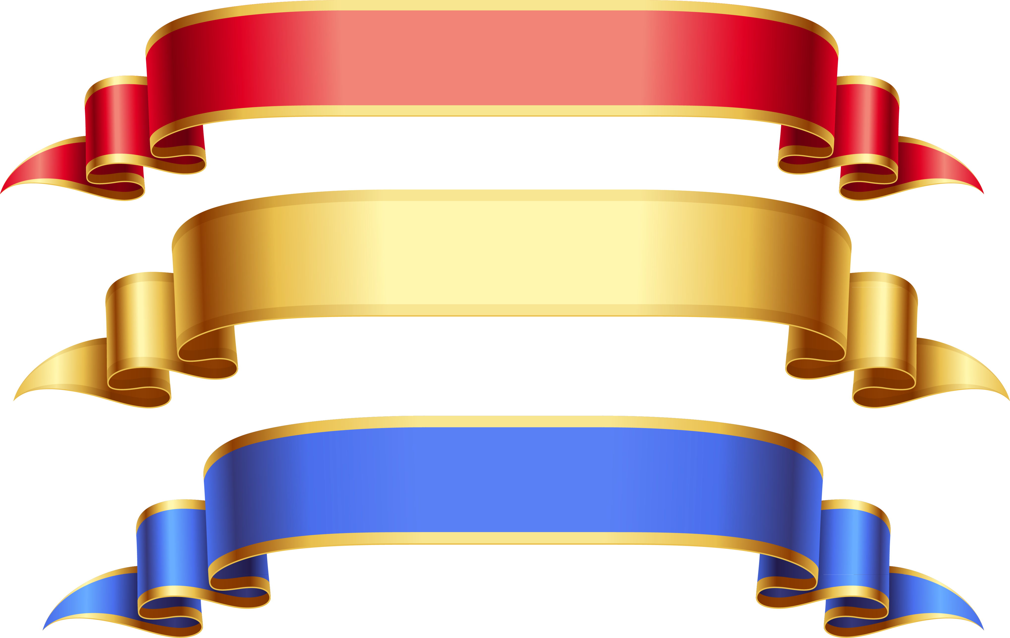 Gold Ribbon Cliparts - Gold Ribbon Banner Hd (4076x2575)