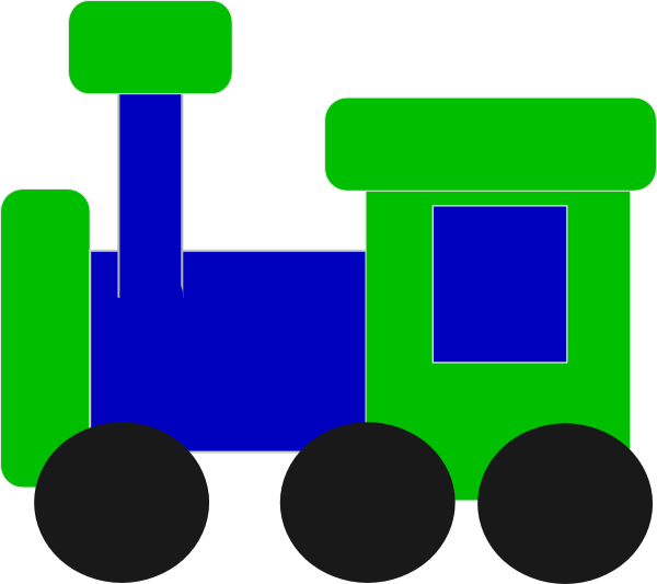 Blue And Green Train Clip Art At Clker - Blue And Green Train Clipart (600x533)