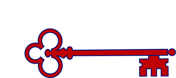 Red Skeleton Key Clip Art At Clker - Skeleton Key Clipart Outline Png (600x267)