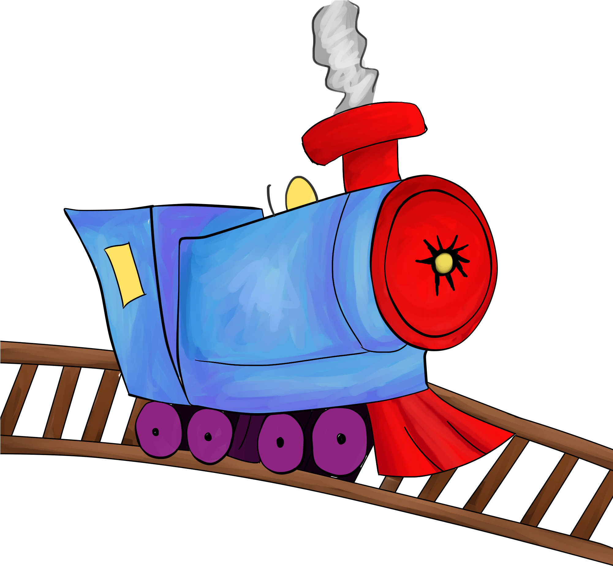 Train Free To Use Clip Art - Train On Track Clipart (2000x2000)