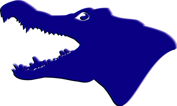 Alligator Head Silhouette Clipart - Alligator Head Silhouette (600x359)