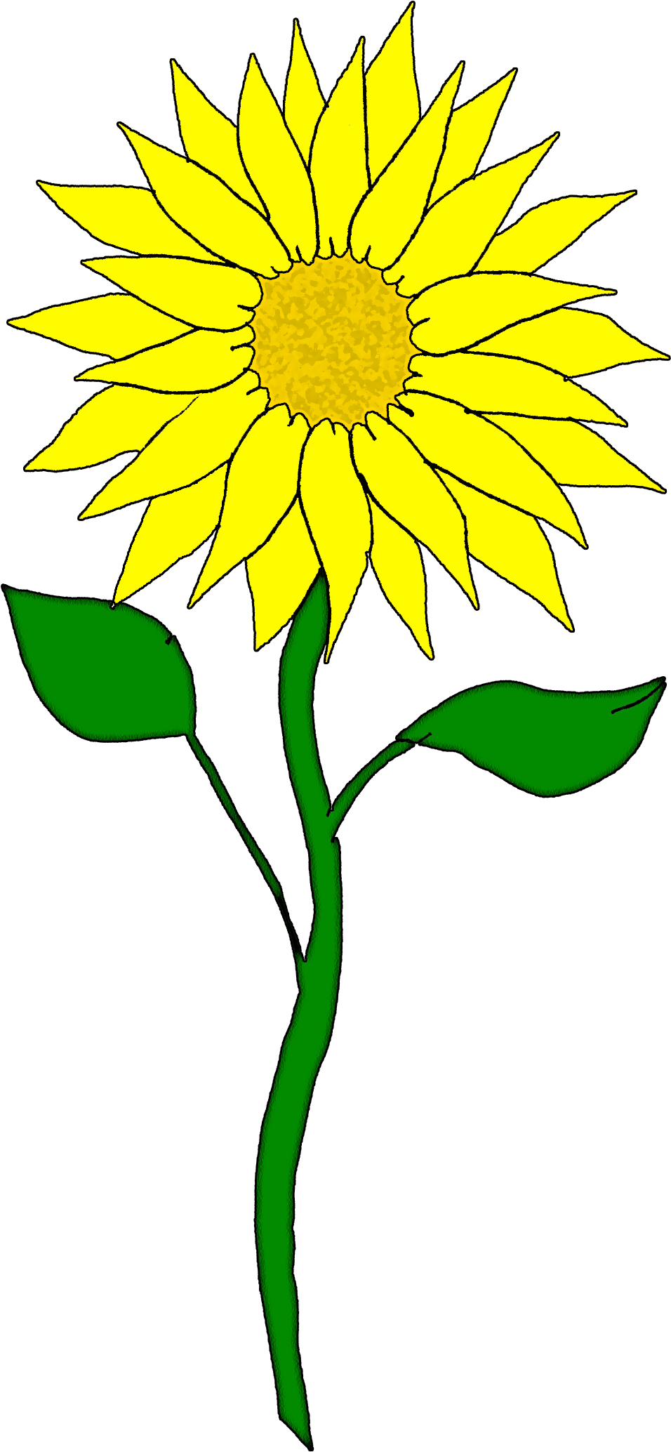 Free Flower Clipart - Sunflower Clipart (980x2144)