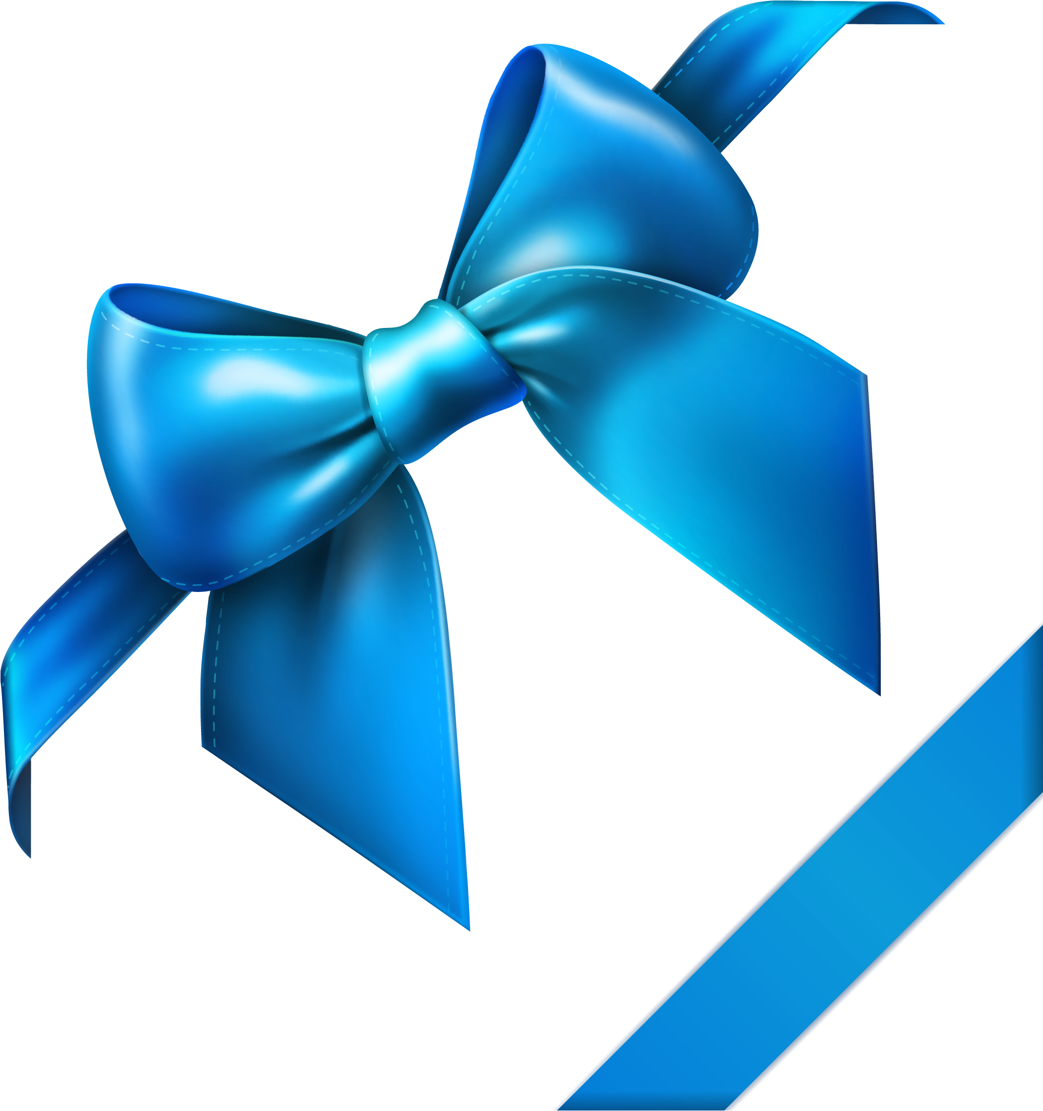 Blue Bow Png Clipart Picture - Blue Bow And Ribbon (2287x2386)