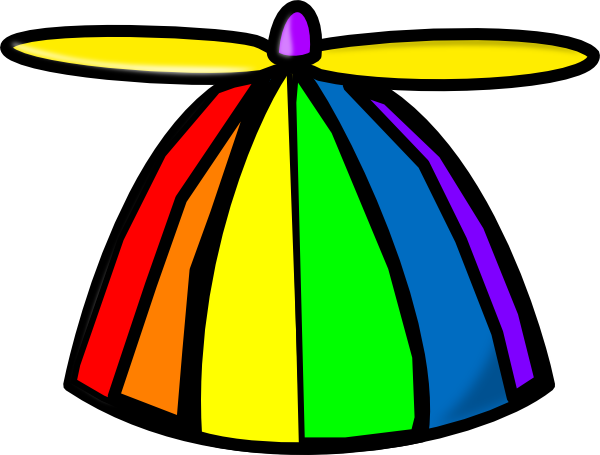 Rainbow Propellor Hat Clip Art At Clker Com Vector - Crazy Hat Clip Art (600x455)