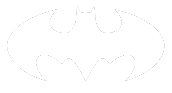 Batman Logo Clip Art - White Batman Logo Png (600x326)