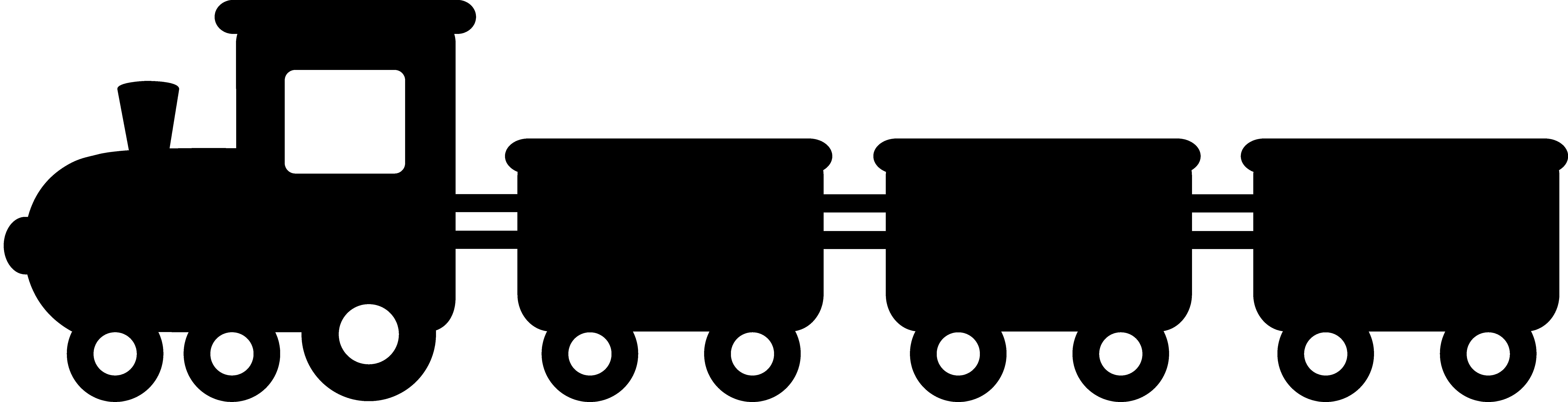Black Train Silhouette - Train Clipart (8883x2276)