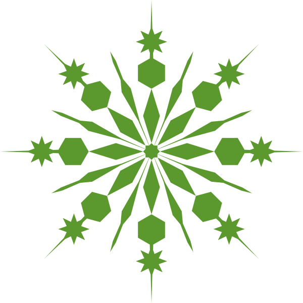 Green Snowflake Clipart - Snow Flakes .png .png (600x600)