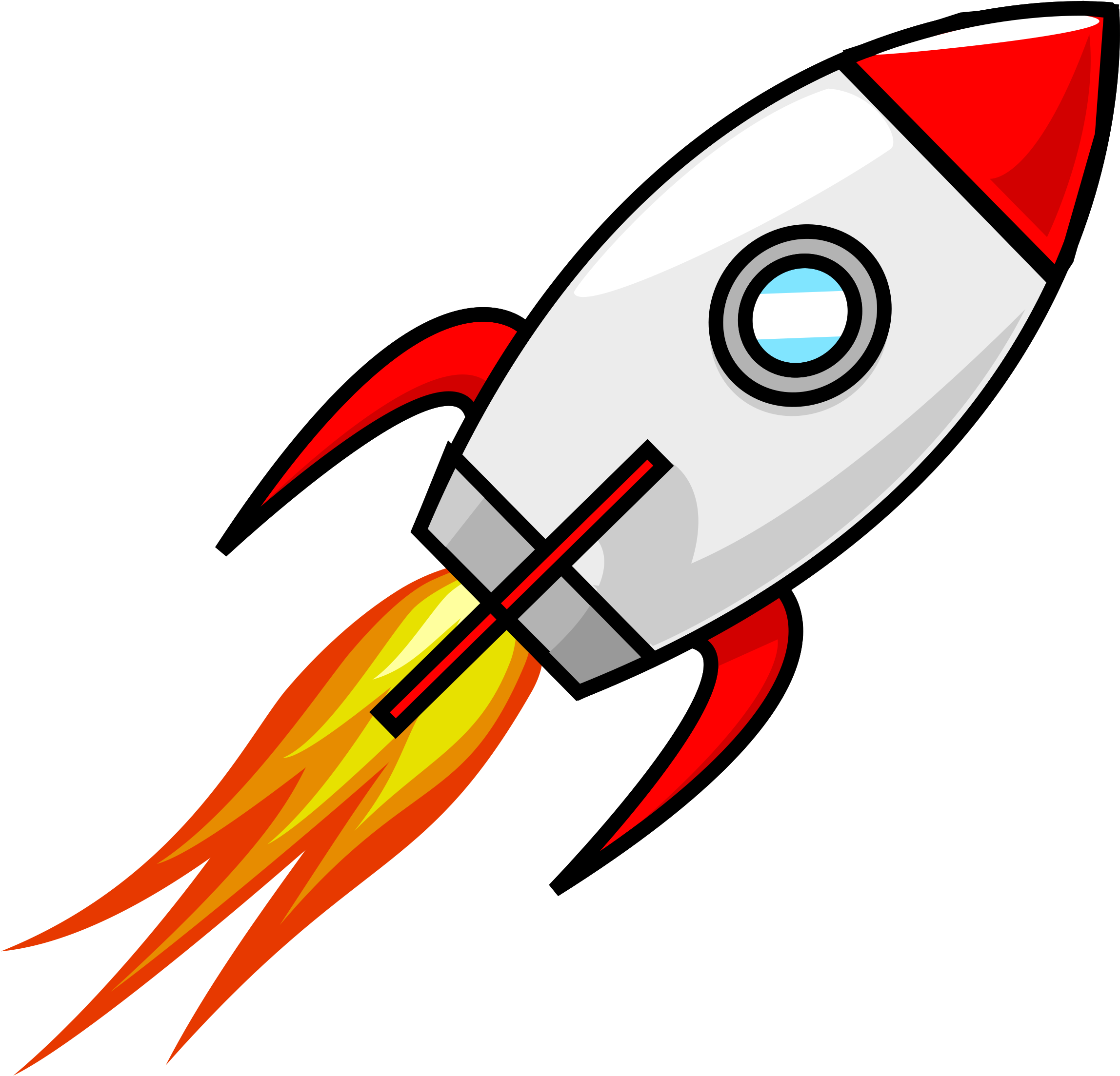Clipart Of Rocket Cartoon Moon Remix - Cartoon Rocket Ship (2400x2298)