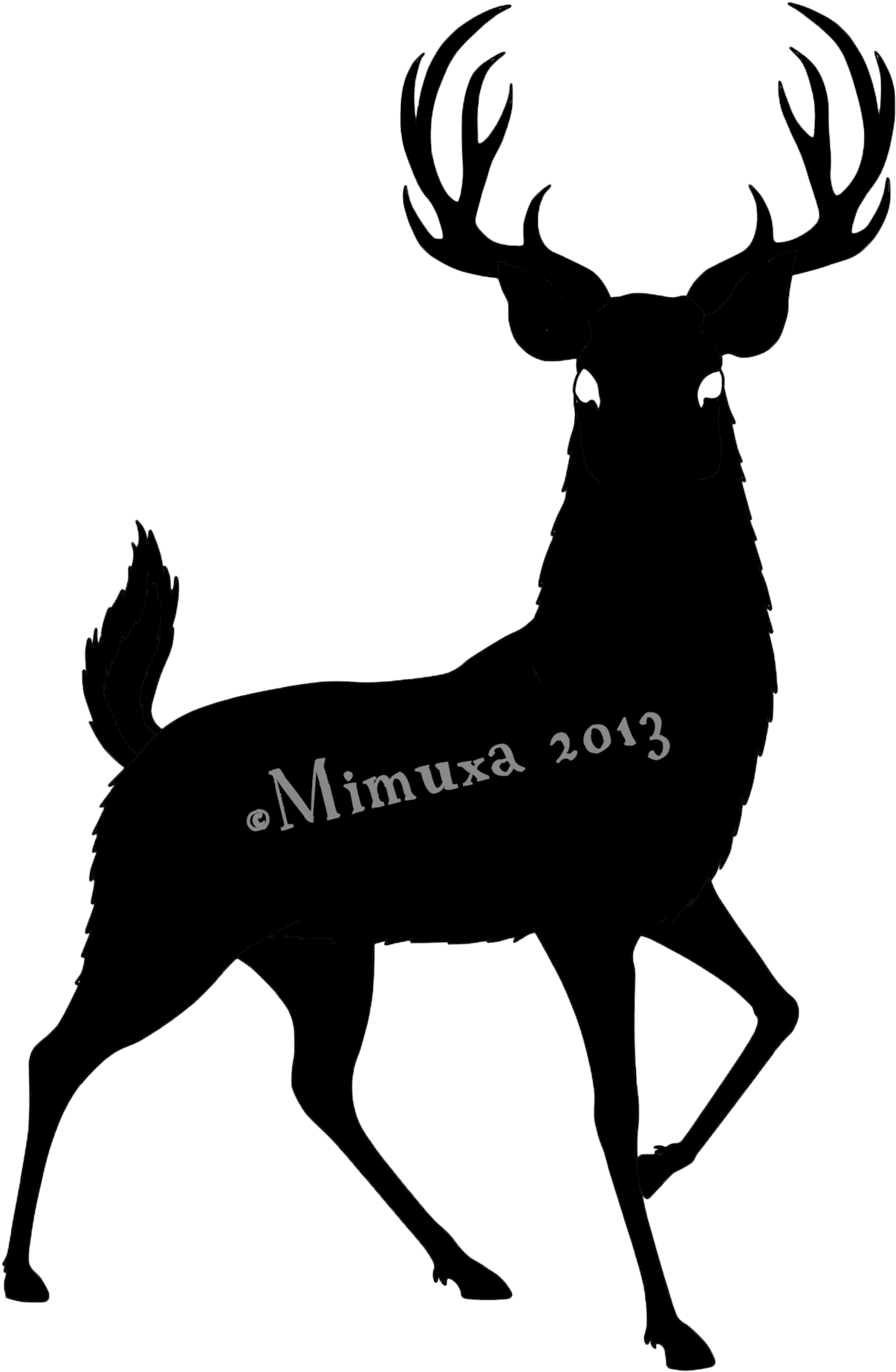 Deer Silhouette By Mimuxa On Deviantart - Deer Silhouette (1280x1881)