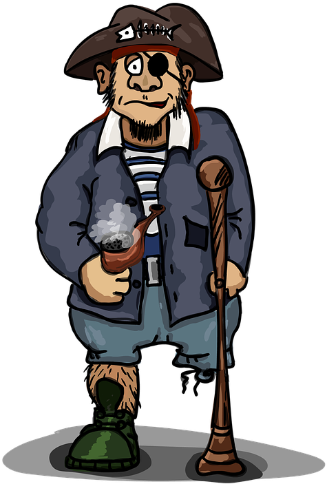 Pirate One Eyed One Legged The Three Corne - Pirate (720x720)