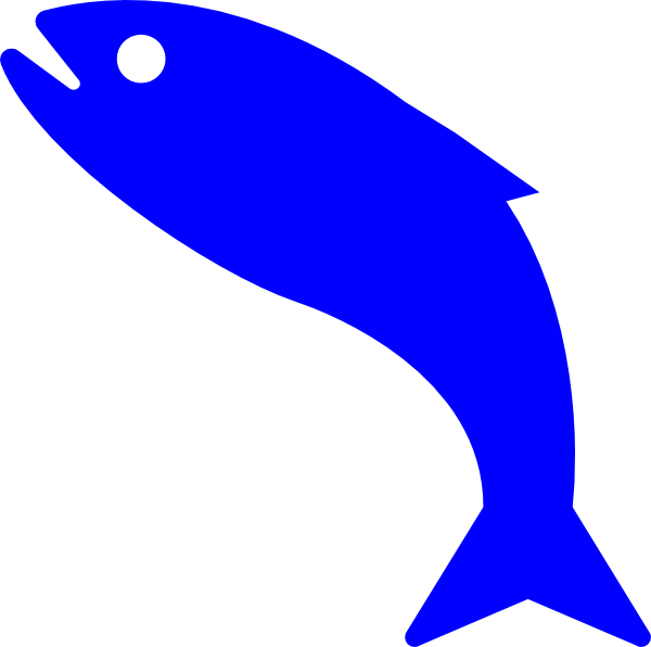 Rainbow Trout Silhouette - Blue Fish Silhouette (600x596)