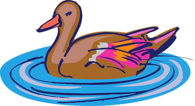 Duck On Water Art (960x521)