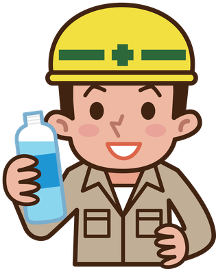 Worker Drinking Water - Worker Drinking Water (362x399)