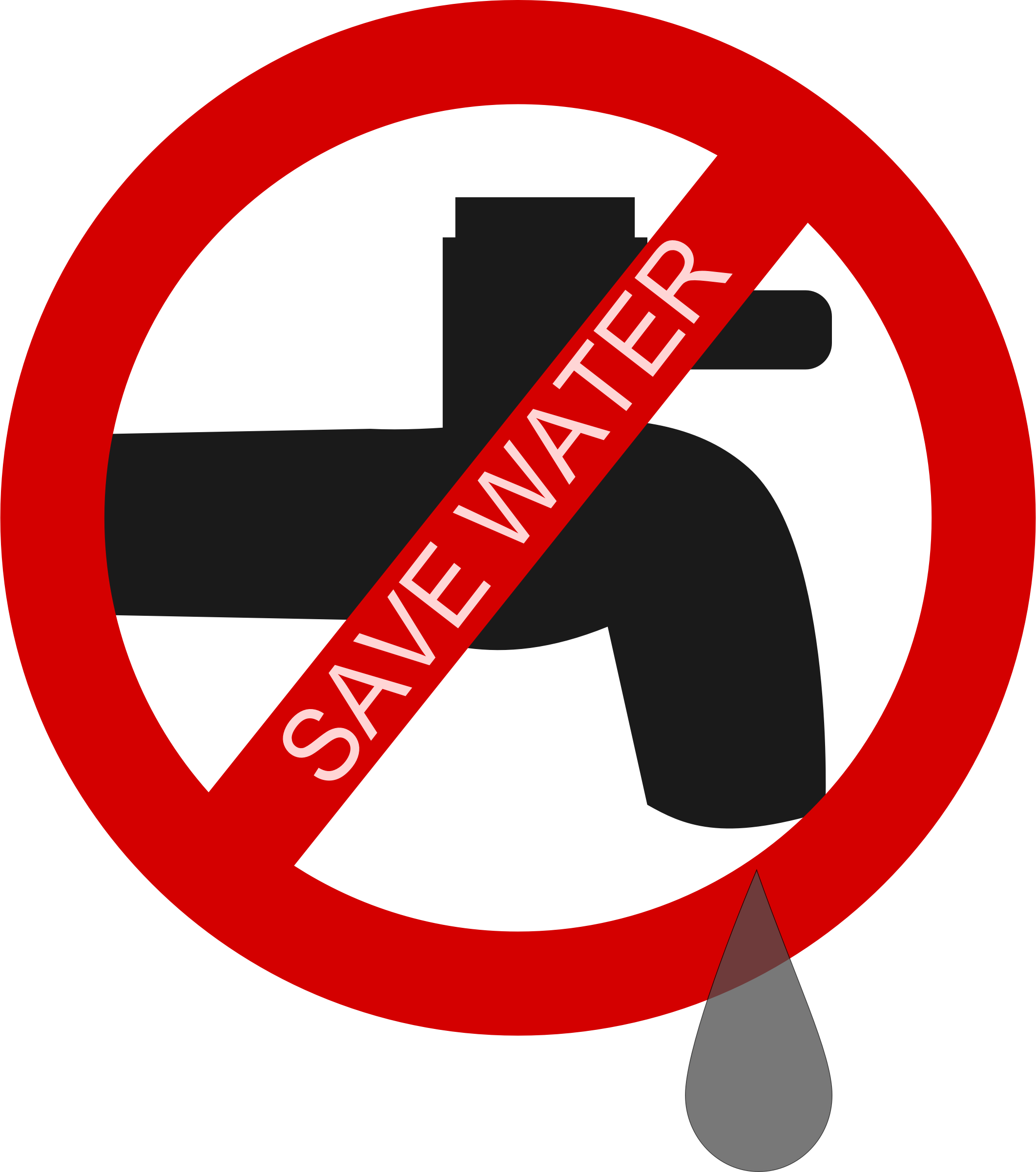 Wasting Water Clipart - Don T Waste Water Clipart (2122x2400)