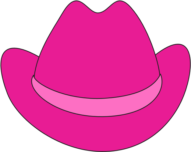 Cowboy Hat 2 Clipart Clip Art - Pink Hat Clip Art (680x624)