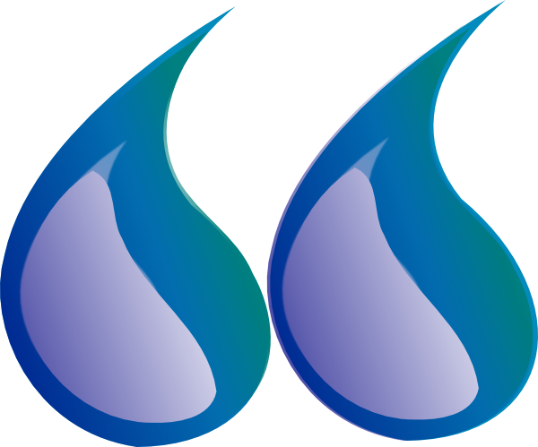 Water Droplet Quotation Marks Clip Art At Clker - Quotation Marks Clip Art (600x499)