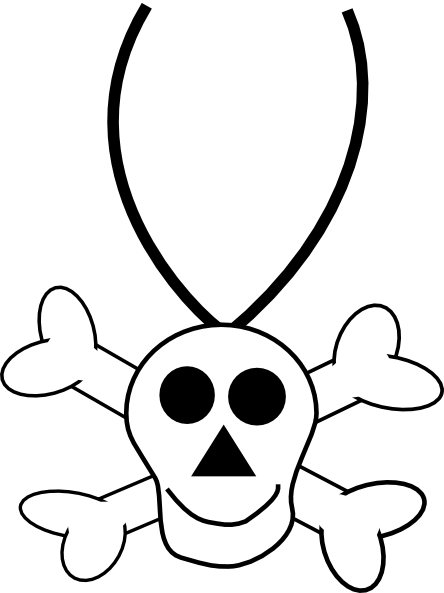 Skull Necklace Clipart Black And White (444x593)