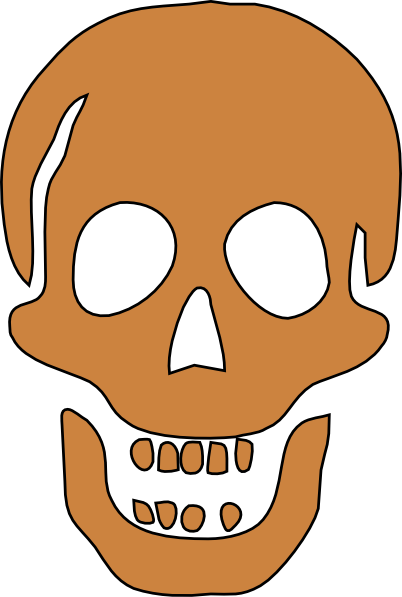 Brown Skull Clip Art Symbols Download Vector Clip - Love Skull Throw Blanket (402x597)