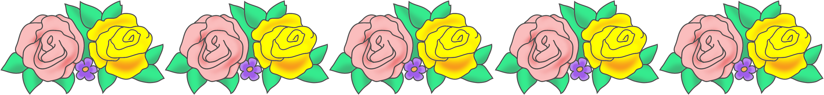 Rose Flower Border - Clip Art (2835x354)