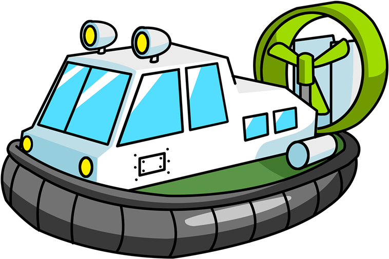 Free Cartoon Hovercraft Clip Art - Water Transportation Clipart (800x560)