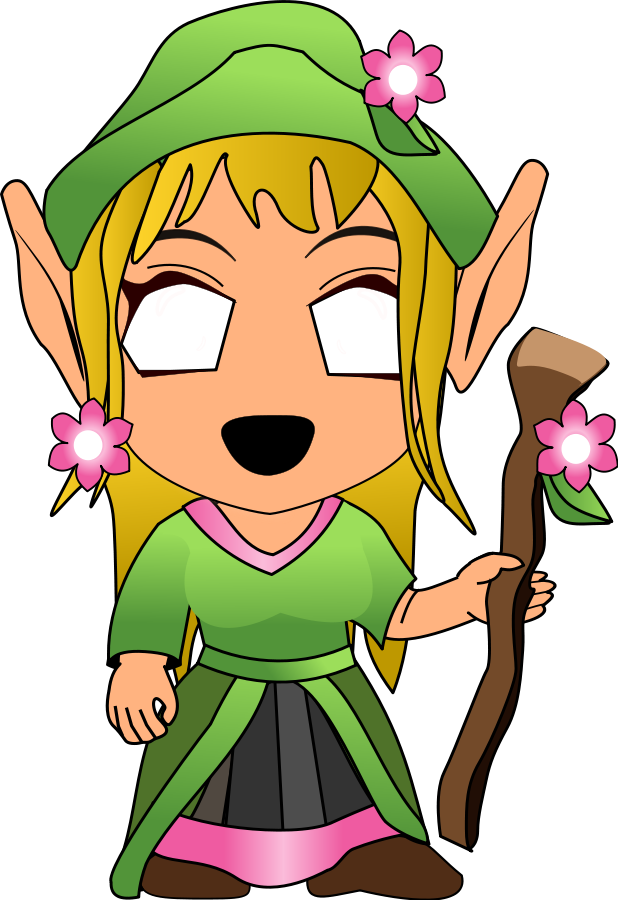 Free Taniael Chibi - Forest Elf Clipart (618x900)