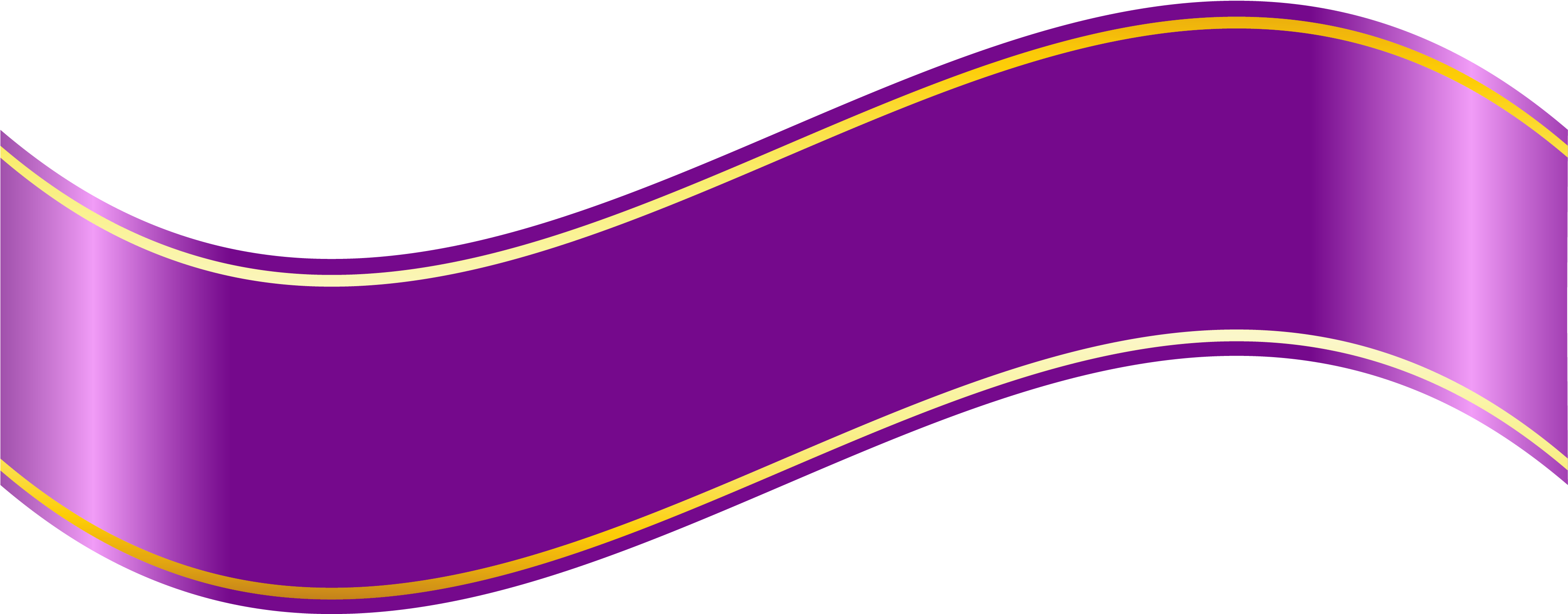 Purple Ribbon Clipart - Clip Art Png (3796x1784)