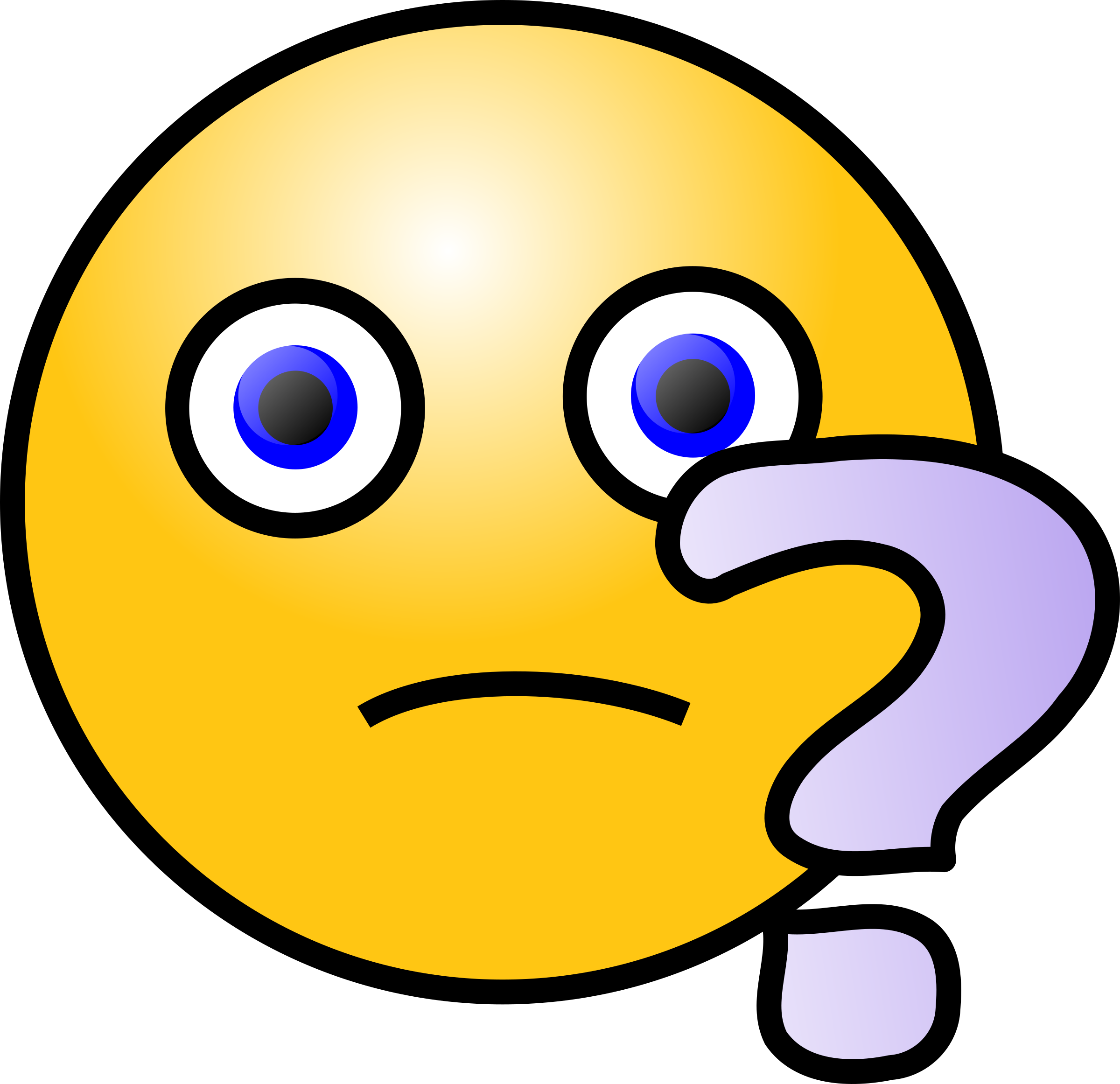 Clipart Emoticons Question Face - Question Face Emoticon (2400x2323)