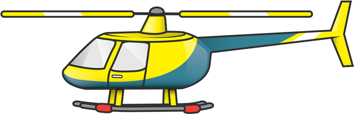 This Nice Cartoon Helicopter Clip Art Is Perfect For - Helicopter Clipart Transparent Background (1200x516)