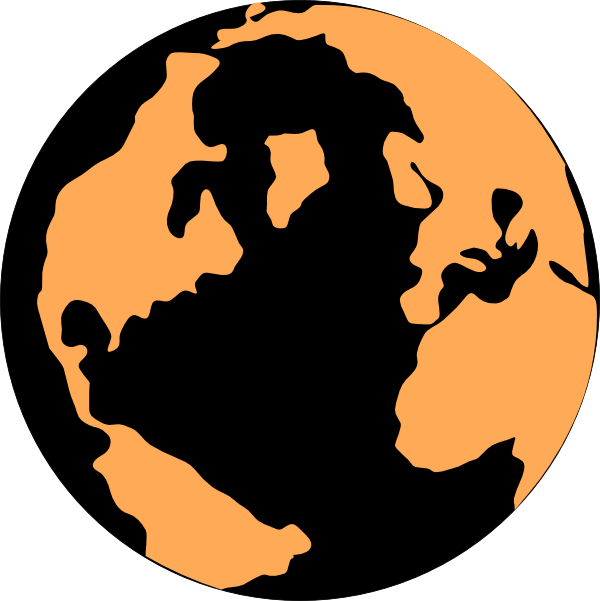 Orange And Black Globe Clip Art - Orange And Black Globe (600x601)