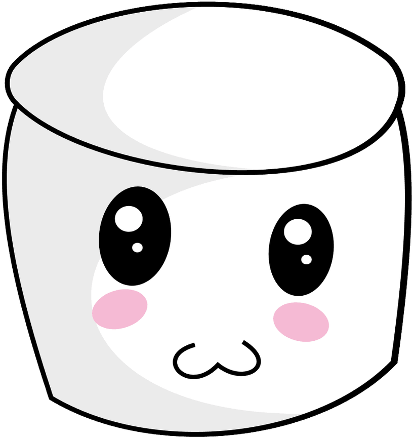 Container Clipart Bucket Container Cute Face Marshmallow - Marshmallow Cartoon (900x937)