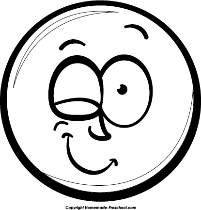 Free Smiley Face Clipart - Black And White Crayons Clipart (415x433)