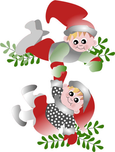 Danish Christmas Elves Vector Clip Art - Glædelig Jul Nisse (379x500)